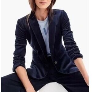J. Crew Blue Velvet Blazer